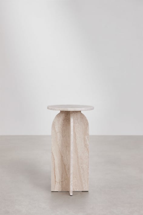Pack of 2 round bedside tables Ø30 cm in Graham marble