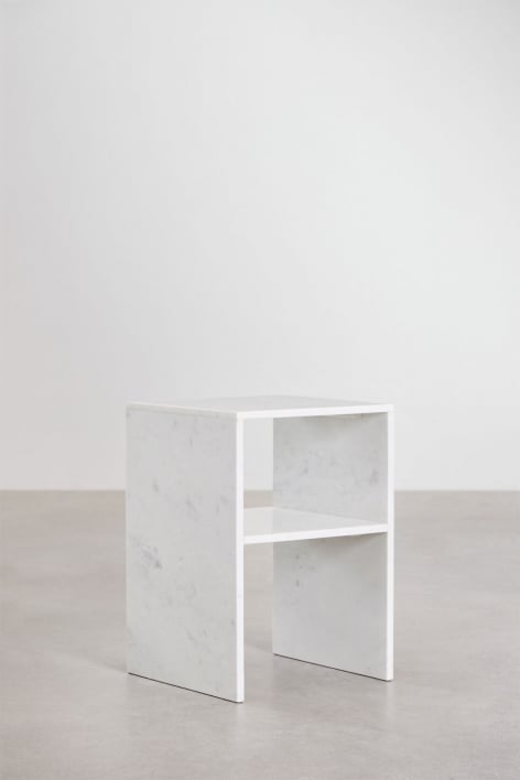 Pack of 2 square bedside tables 35x35 cm in Gabrielle marble