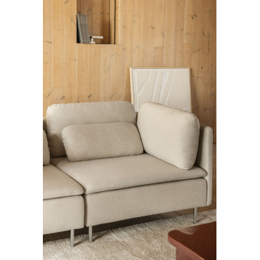 Corner Module For Oriol Modular Sofa Fabric Cream Beige - Sklum