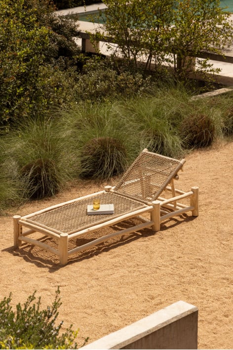 Reclining lounge chair in Bientina teak wood