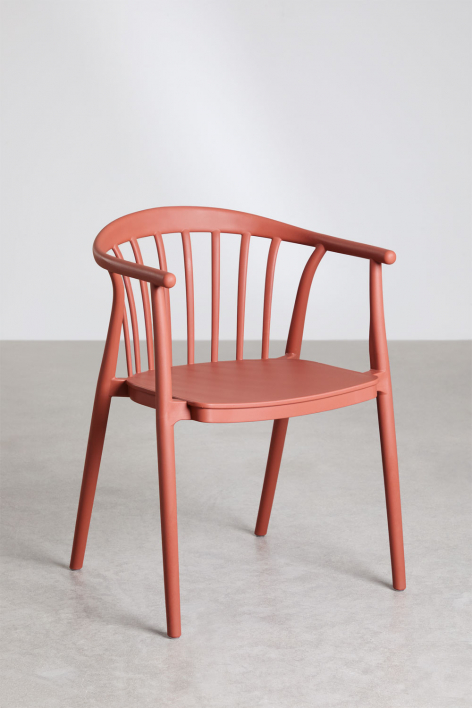 Pack of 6 stackable garden chairs with armrests in polypropylene Ivor - Terracota