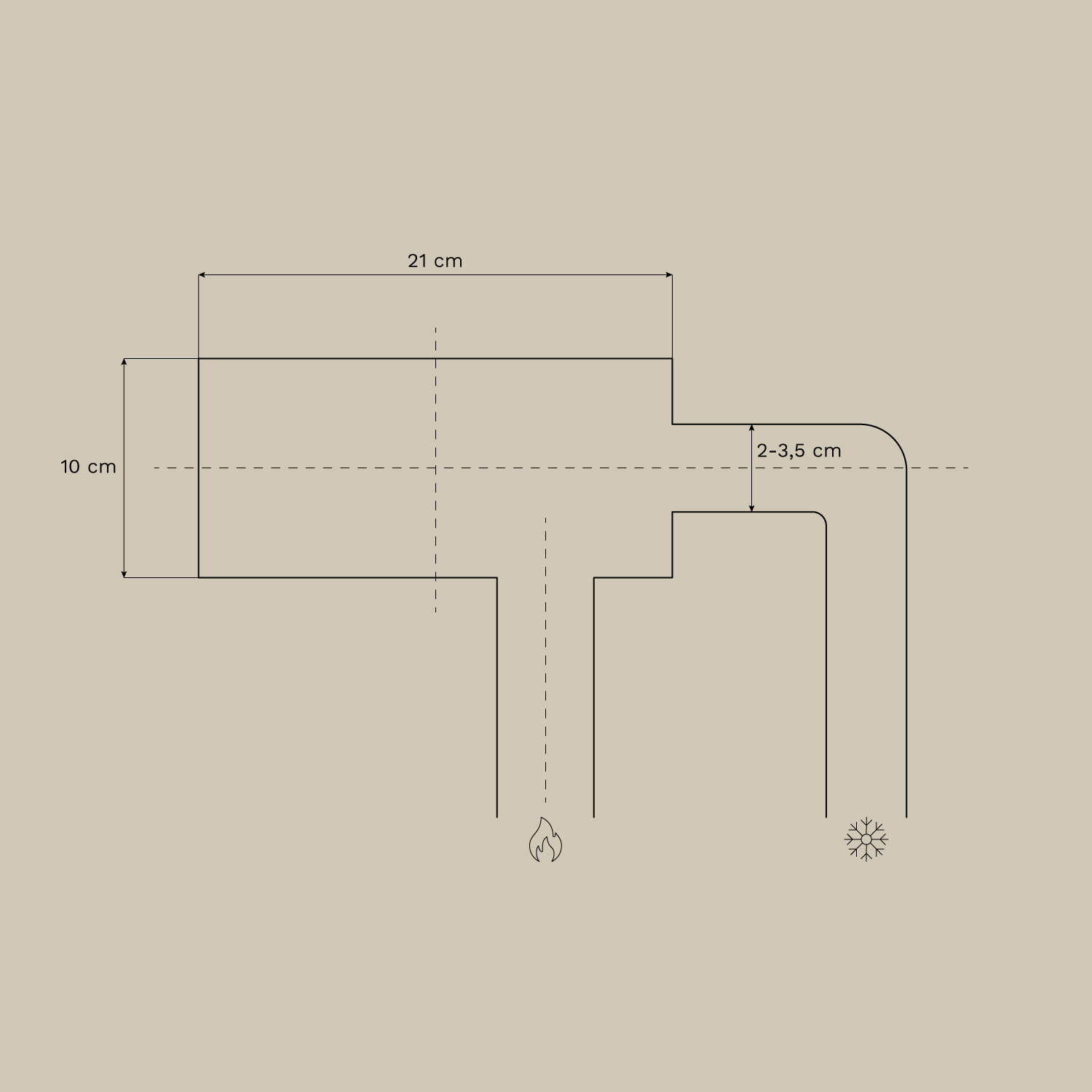Alameda brass built-in basin tap, medidas