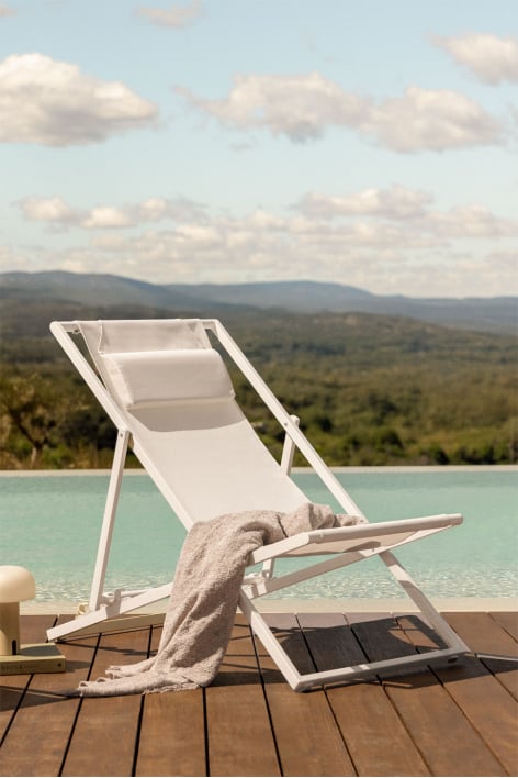 Folding hammock with cushion in steel Jensy