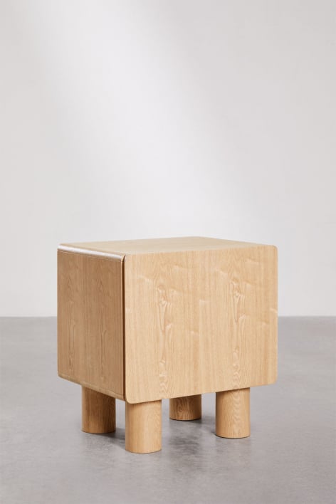 Pack of 2 rectangular nightstands 50x40 cm in MDF and Gumeri veneer