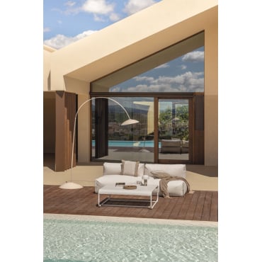 Garden Set With 2 Chaise Longues And Oporto Coffee Table Tapioca Beige - Sklum