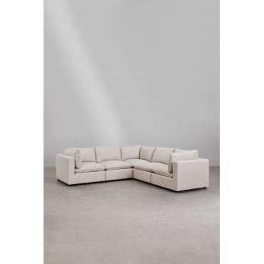 Daniela 5-piece Modular Sofa Fabric Cream Beige - Sklum