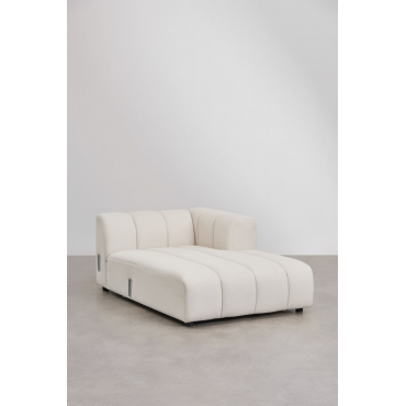 Right Chaise Longue Module For Modular Sofa In Bouclé Fabric Eliot Bouclé Cream Beige - Sklum