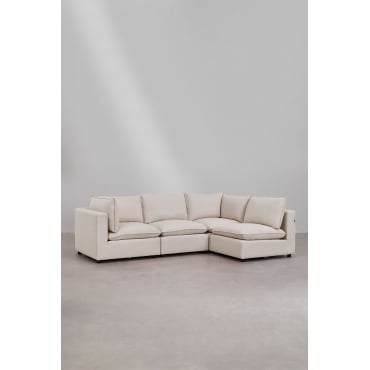 Daniela 4-piece Modular Sofa Fabric Cream Beige - Sklum