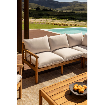 Melvin 2-seater Acacia Wood Garden Sofa Acacia Brown - Sklum