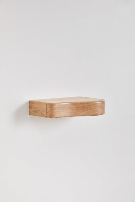 Nireimi acacia wood wall-mounted hallway console with storage