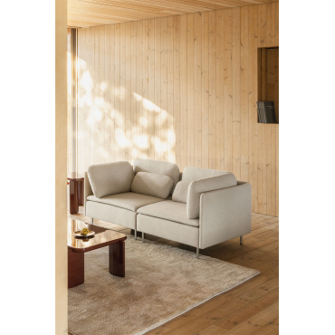 2-piece Modular Sofa In Oriol Fabric Fabric Cream Beige - Sklum