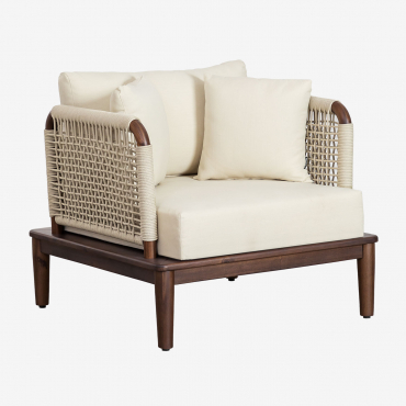 Giulia Acacia Armchair Dark Acacia Brown - Sklum