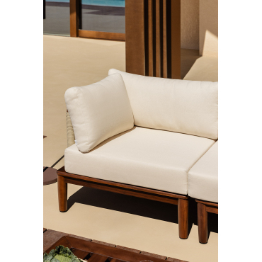 Giulia Acacia Modular Garden Sofa Corner Module Dark Acacia Brown - Sklum