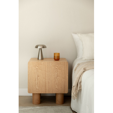 Pack Of 2 Bedside Tables In Mdf And Gumeri Veneer Natural Wood - Sklum