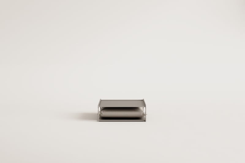Amaro steel convertible garden side table into a pouf