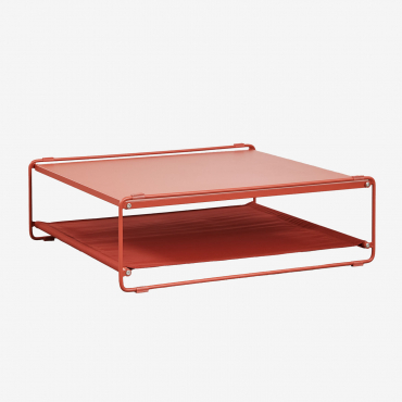 Amaro Steel Garden Side Table Convertible Into A Pouf Honey Yellow - Red Clay - Sklum