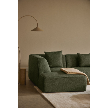 Left Chaise Longue For Cardea Upholstered Modular Sofa Green Sage Bouclé - Sklum
