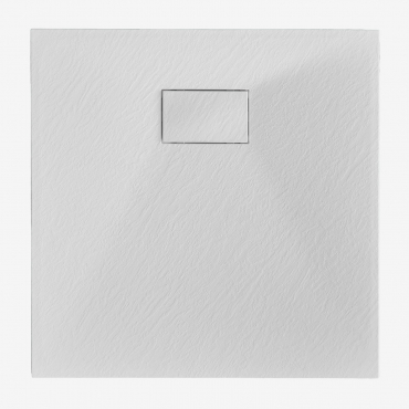 Square Non-slip And Extra-flat Smc Resin Shower Tray Soho White & 90 X 90 Cm - Sklum