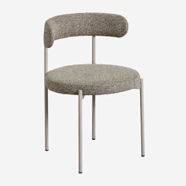 Brim Looped Fabric Dining Chair Bouclé Brown Wheat - Sklum
