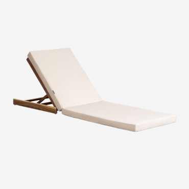 Idaira Reclining Acacia Wood Sun Lounger Tapioca Beige & Dark Acacia Brown - Sklum