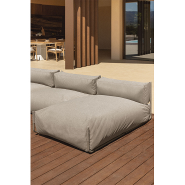Oporto Modular Garden Sofa Chaise Longue Module Moka Brown - Sklum