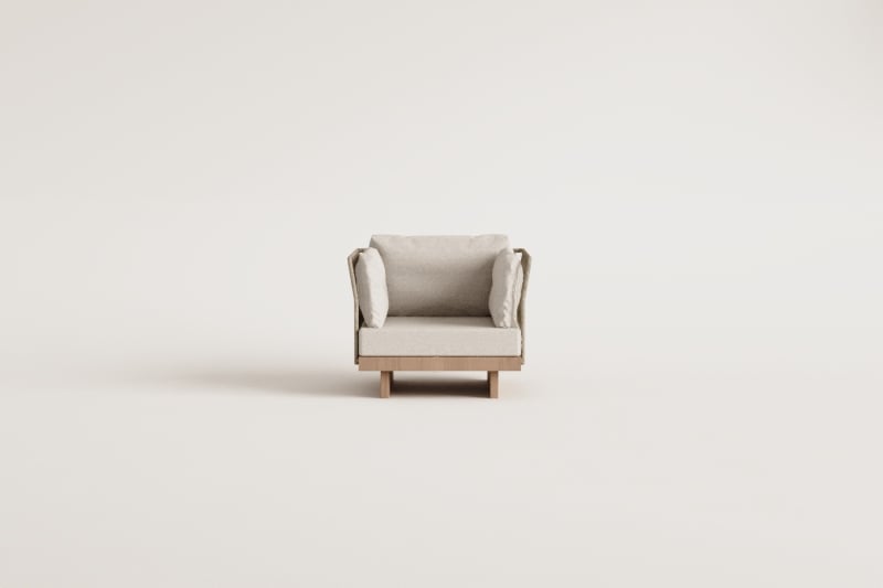 Dailin garden chair in acacia wood and braided rope