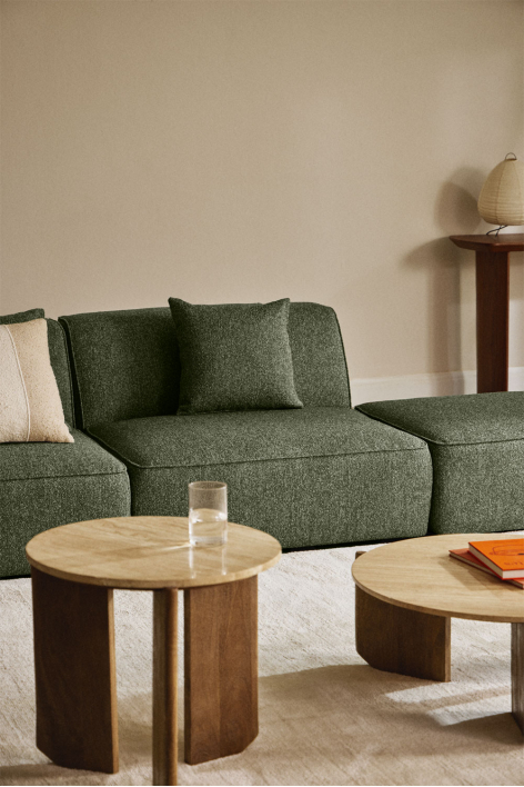 Central module for Cardea upholstered modular sofa - Green Sage Bouclé