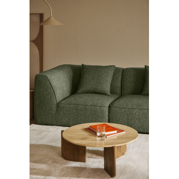 Corner Module For Cardea Upholstered Modular Sofa Green Sage Bouclé - Sklum