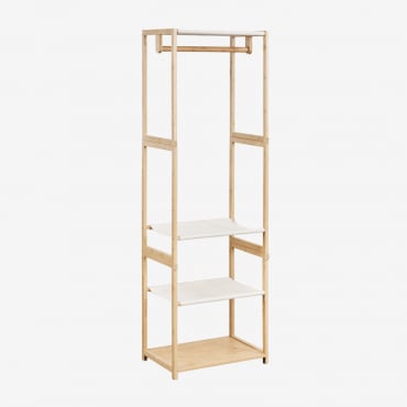Deneb Open Wardrobe With Bamboo Shelves Natural - Sklum