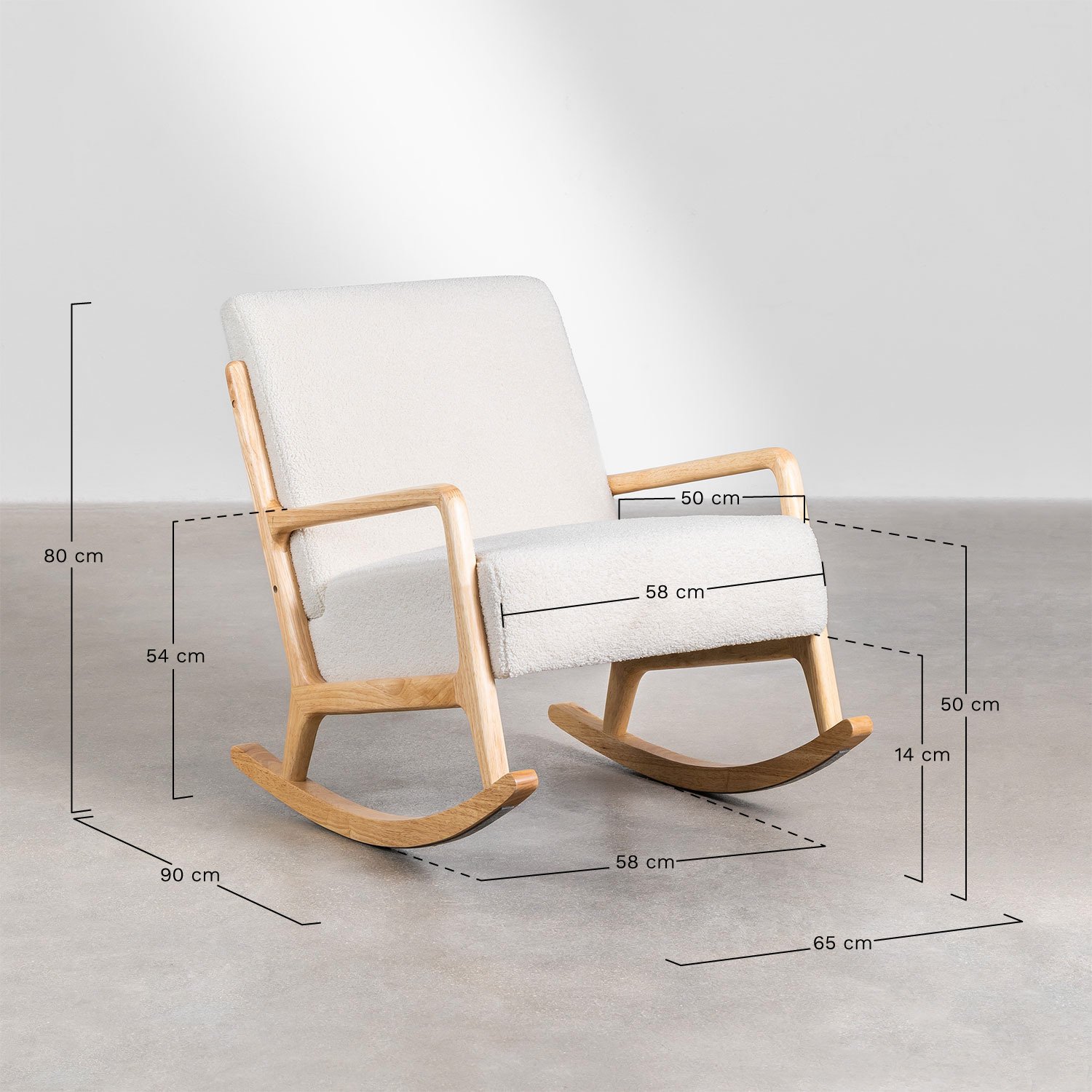 Maylene upholstered rocking chair, medidas