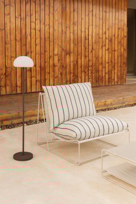 Central module for Amaro modular garden sofa - Tapioca Beige - Navy Blue