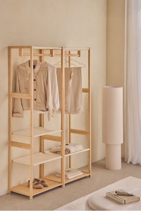 Deneb 2-piece open modular bamboo wardrobe