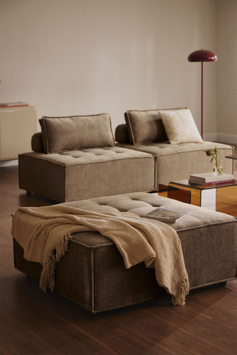 Vermont fabric pouf - Fabric Sand Brown