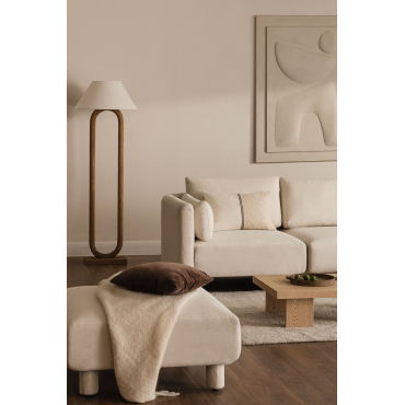 Left Corner Module For Modular Sofa In Artemisa Bouclé Fabric Bouclé Cream Beige - Sklum
