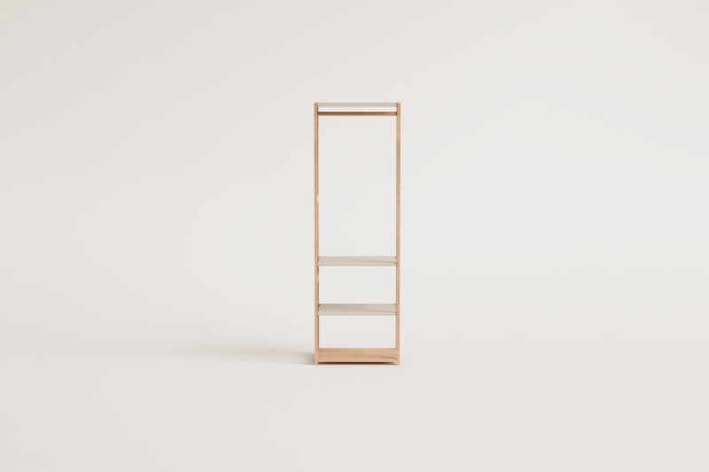 Deneb open wardrobe with bamboo shelves