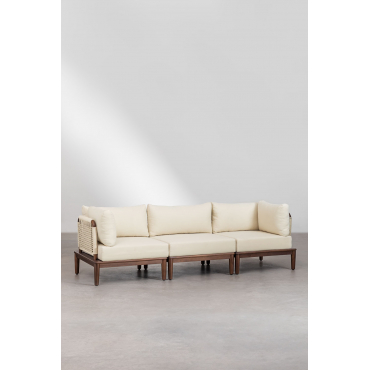 3-piece Modular Sofa With 2 Corner Chairs In Acacia Giulia Beige Cream - Sklum