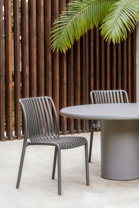 Wendell polypropylene stackable garden chair - Grey Graphite