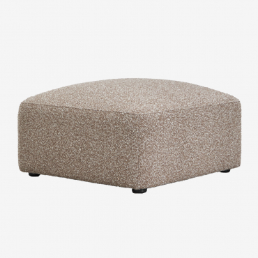 Puff Bastian Moka Brown Bouclé Fabric - Sklum