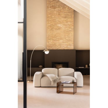 Bastian 2-piece Modular Sofa Thick Chenille White - Sklum