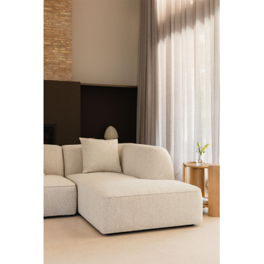 Right Chaise Longue For Cardea Upholstered Modular Sofa Bouclé Cream Beige - Sklum