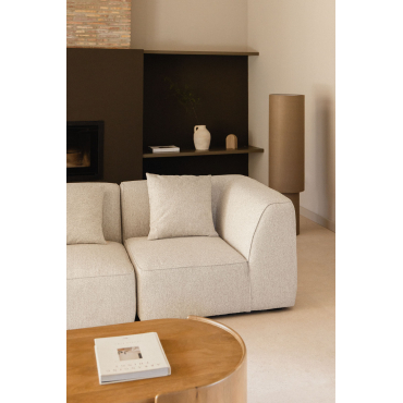 Corner Module For Cardea Upholstered Modular Sofa Bouclé Cream Beige - Sklum