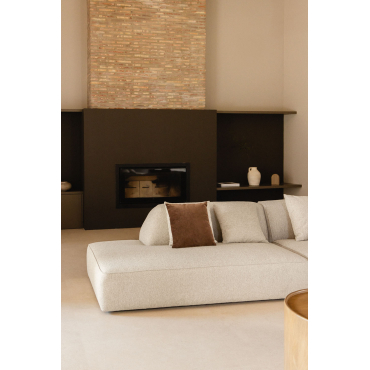 Left Chaise Module For Cardea Upholstered Modular Sofa Bouclé Cream Beige - Sklum