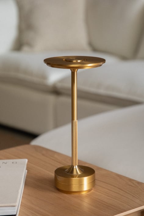 Rivkin wireless LED aluminum table lamp - Golden