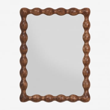 Rectangular Wall Mirror 60x80 Cm In Mango Wood Tessaia Dark Handle Wood & 60 X 80 Cm - Sklum