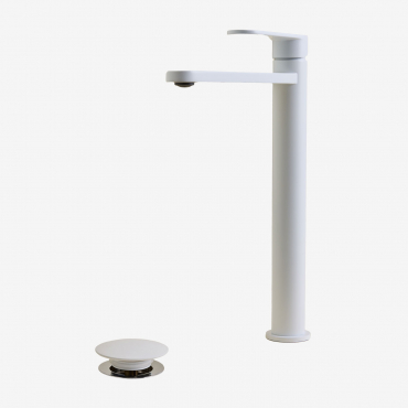 Alameda Brass Basin Faucet Set And Orveta Stainless Steel And Brass Click-clack Basin Drain Valve. White & ↑30 Cm & Valve Without Overflow - Sklum