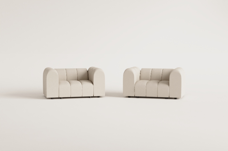 Pack of 2 Eliot bouclé fabric armchairs