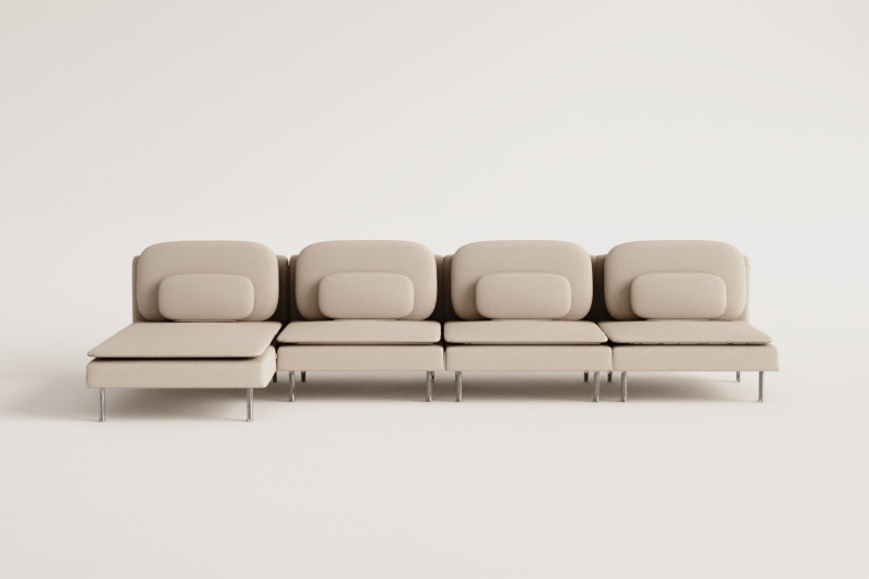 Oriol 4-piece left-sided chaise longue modular sofa