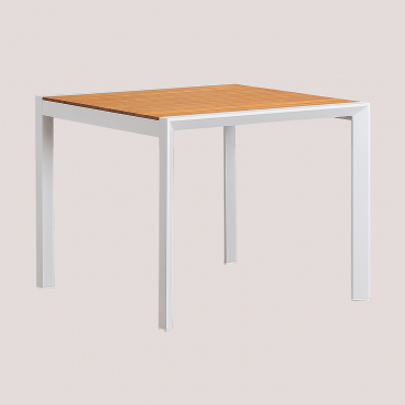 Archer Classic Eucalyptus Wood And Aluminum Garden Table Gardenia White & 90 X 90 Cm - Sklum