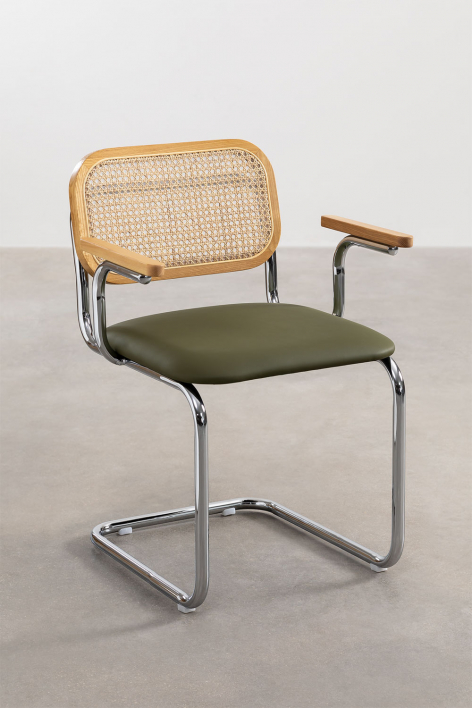 Tento faux leather dining chair with armrests