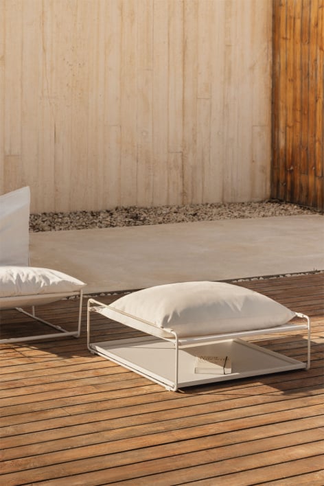 Amaro convertible garden pouf into side table - Gardenia White